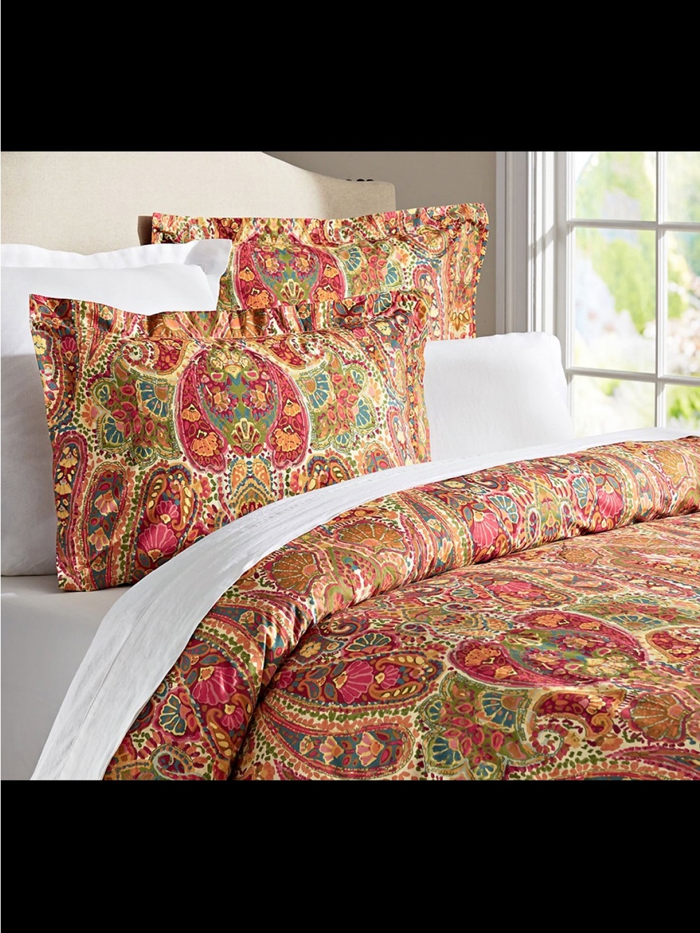 Pottery Barn Rosalie Paisley Queen Duvet Cover + Shams